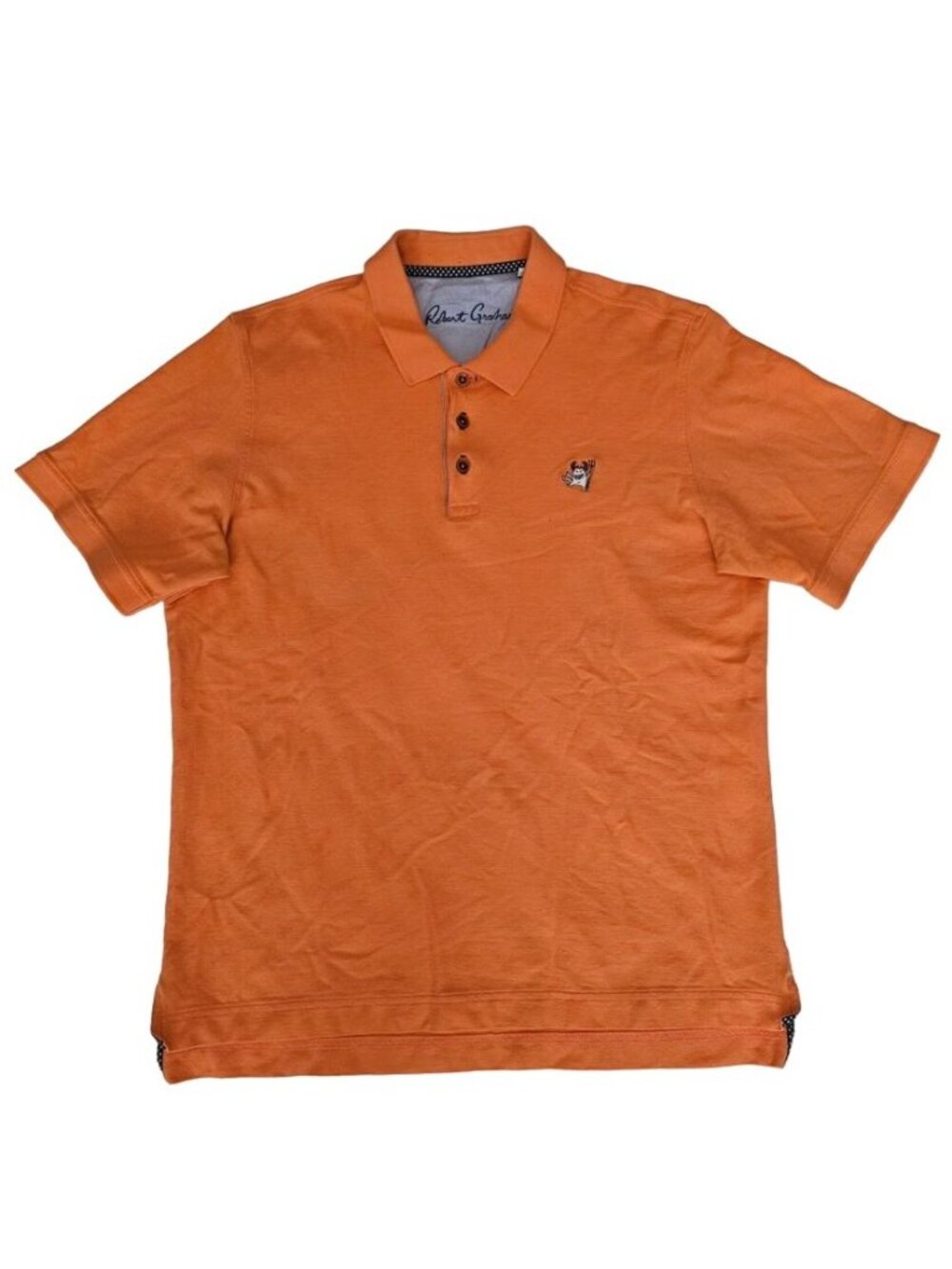 Robert Graham Men's Orange‎ Classic Fit Short Sleeve Polo Shirt Size Large - Picture 2 of 11
